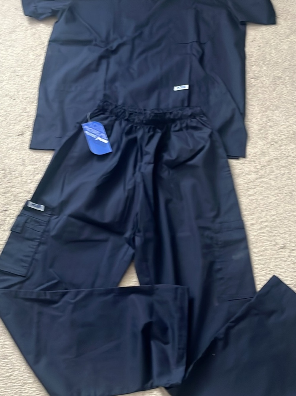 MOBB Navy Medical Scrub Set - Two Piece Top & Cargo Pants